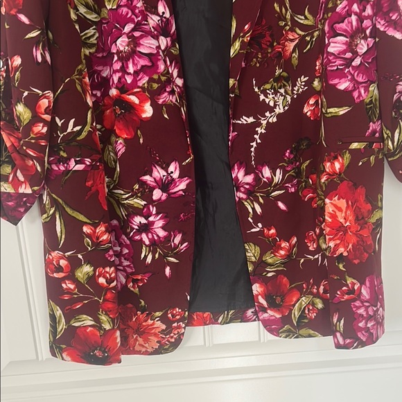 Soho Red and Purple Blazer with Floral Design - Picture 2 of 7
